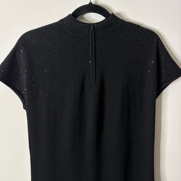 Reiss Black Seline Embellished Knit Wool Dress - Picture 7 of 9